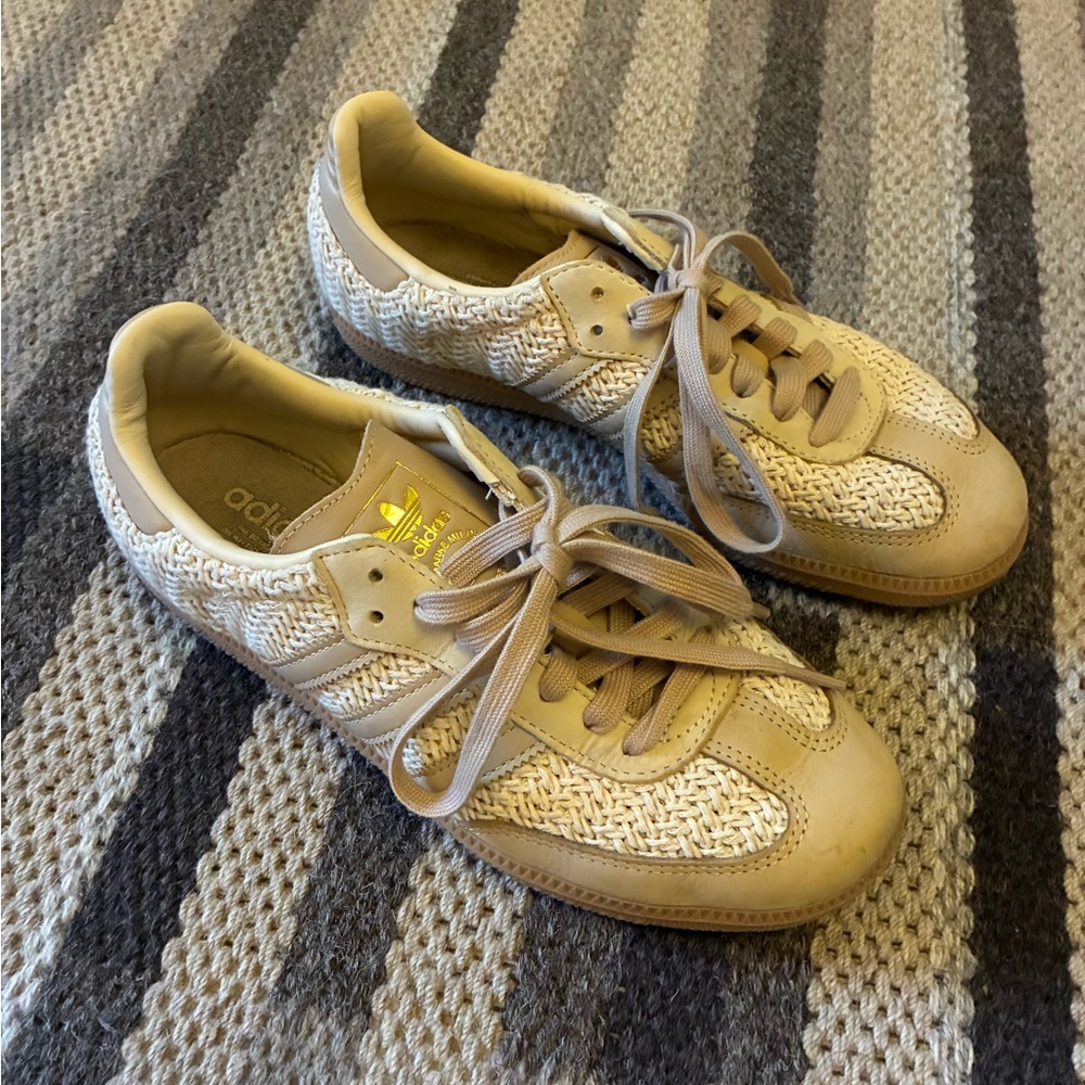 Adidas Women's SAMBA OG SHOES Sneakers Size US 7.5 Crochet Beige - Picture 2 of 11